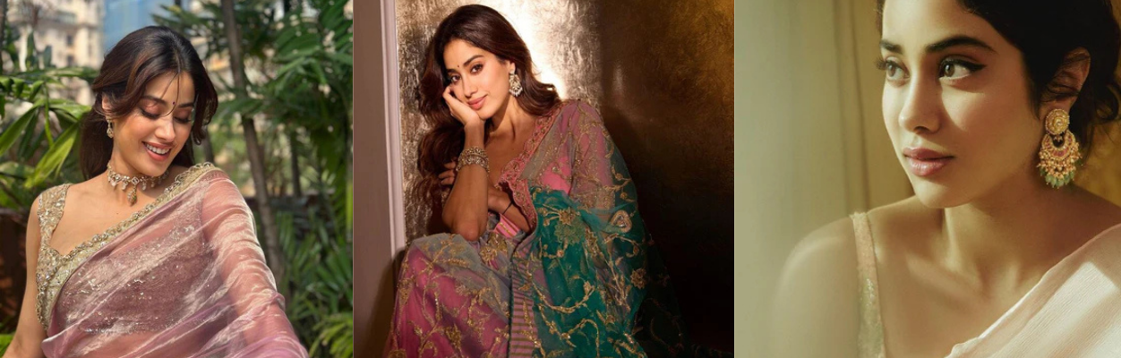 Pretty in Pink:  Jahnvi Kapoor inspiration in sarees